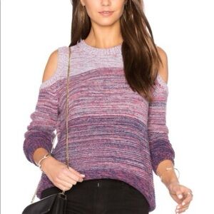 Rebecca Minkoff Off-the-Shoulder Sweater in Purple and Pink Ombré Small